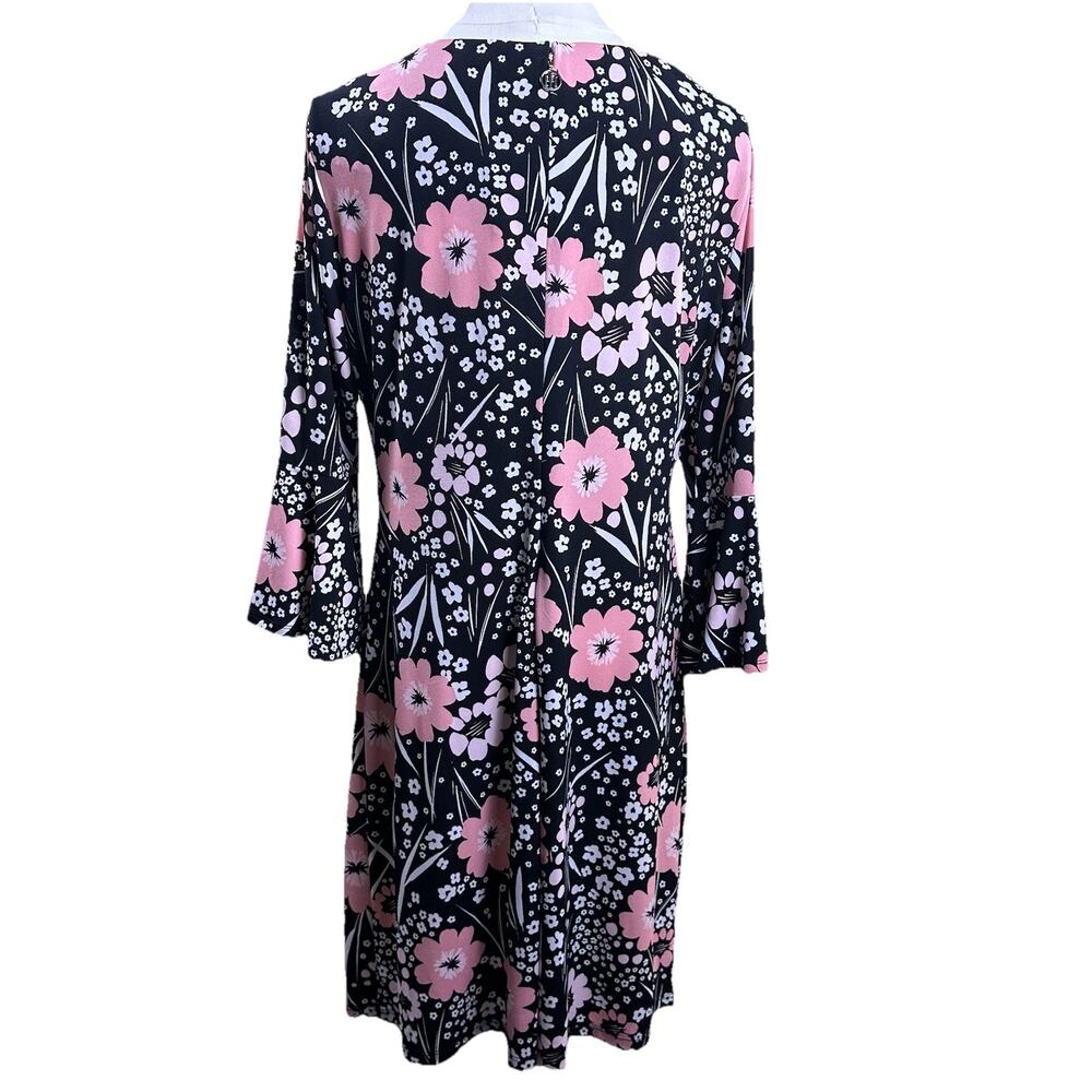 Tommy Hilfiger Shift Dress Women 10 Retro 3/4 Bell sleeves Lightweight Perfector - Picture 5 of 12